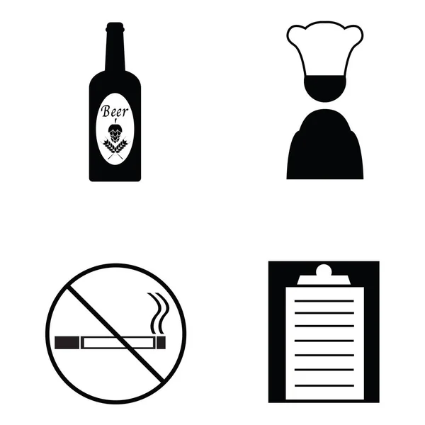 O conjunto de ícone do restaurante — Vetor de Stock