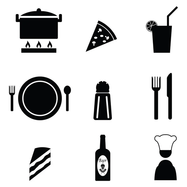 Das Restaurant-Symbol gesetzt — Stockvektor