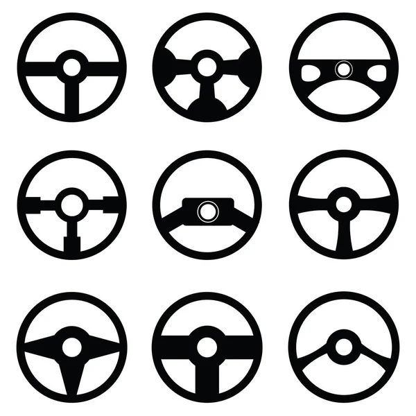 Steering wheel icon set — Stock Vector