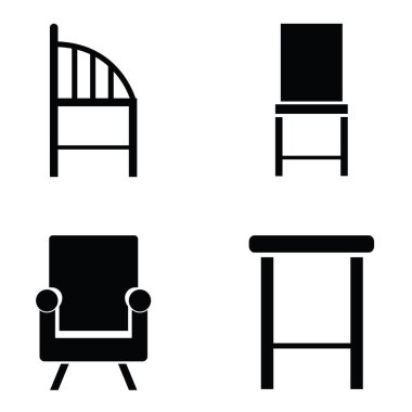 sandalye simge seti