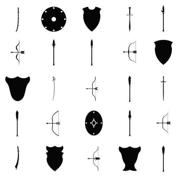 Conjunto de iconos armas antiguas — Vector de stock
