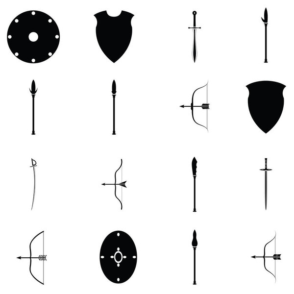 ancient weapons icon set