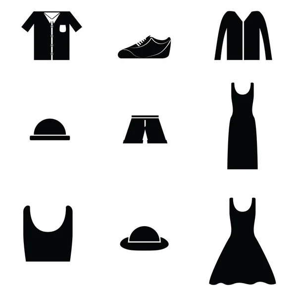 Le jeu d'icônes vêtements — Image vectorielle
