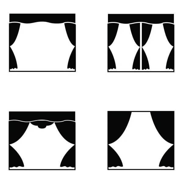 El conjunto de iconos de cortina — Vector de stock