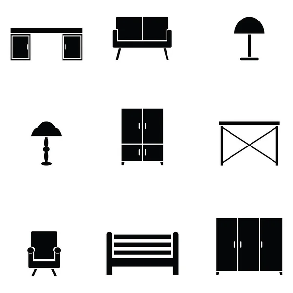 El conjunto de iconos de muebles — Vector de stock