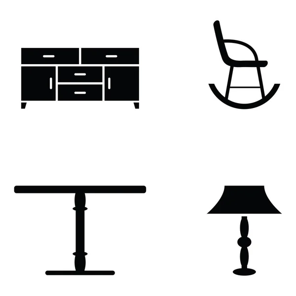 Mobilya Icon set — Stok Vektör