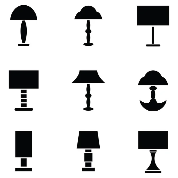 De pictogrammenset lamp — Stockvector
