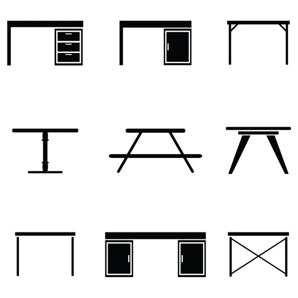 De pictogrammenset voor tabel — Stockvector