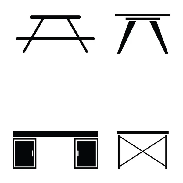 Das Tisch-Symbol gesetzt — Stockvektor