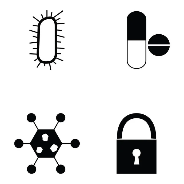 Il set di icone del virus — Vettoriale Stock