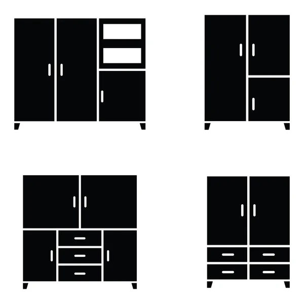 De pictogrammenset kledingkast — Stockvector