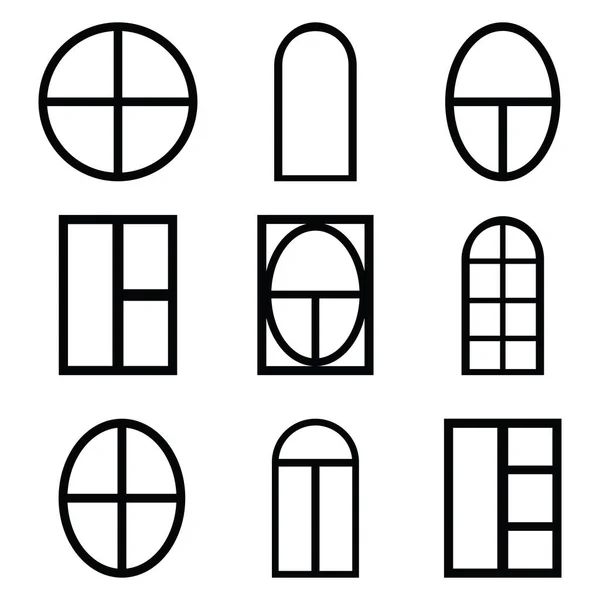 El conjunto de icono de ventana — Archivo Imágenes Vectoriales