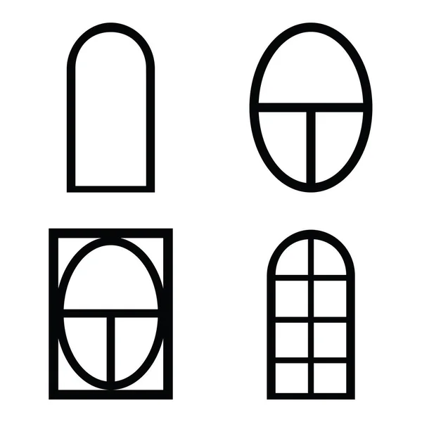 El conjunto de icono de ventana — Vector de stock