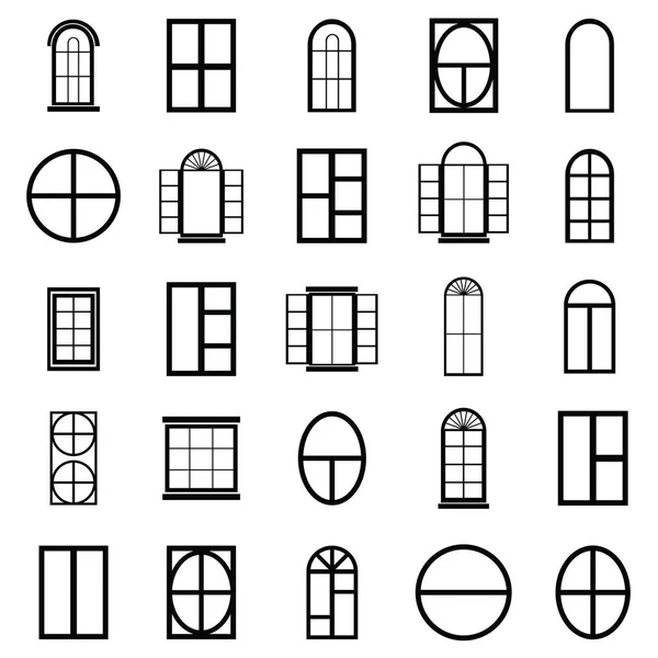 El conjunto de icono de ventana — Vector de stock