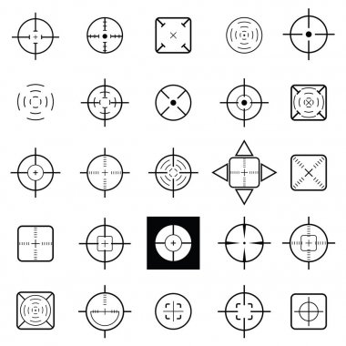the crosshair icon set clipart