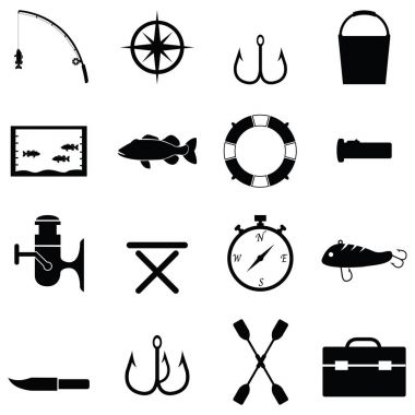 Balık tutma Icon set