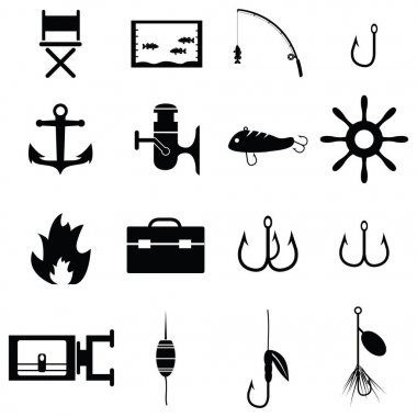 Balık tutma Icon set