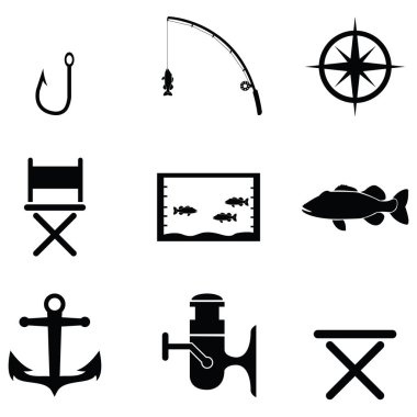 Balık tutma Icon set