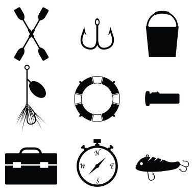 Balık tutma Icon set