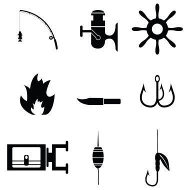 Balık tutma Icon set