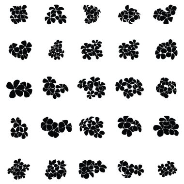 frangipani siluet seti