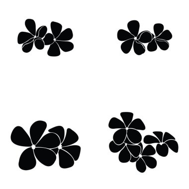 frangipani siluet seti