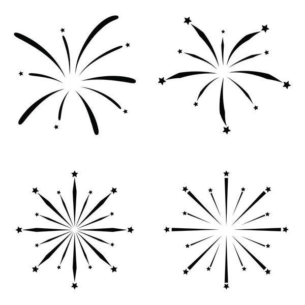 O conjunto ícone de fogos de artifício — Vetor de Stock
