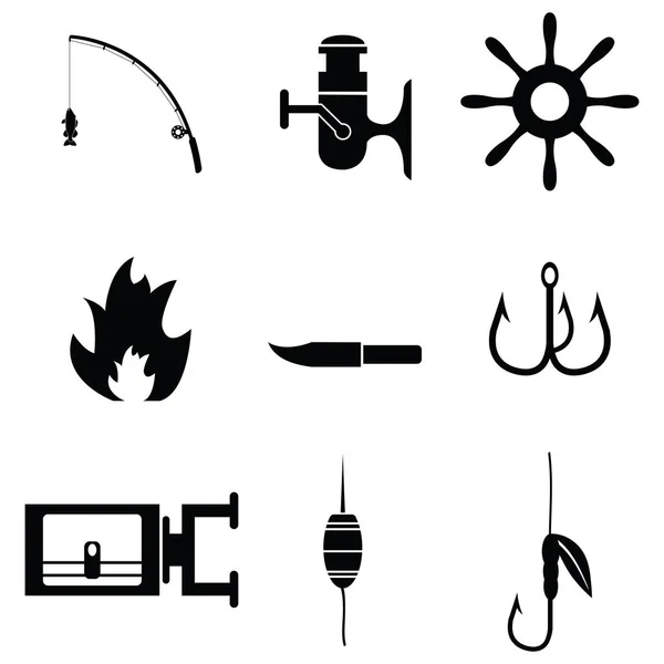 The fishing icon set — Stock Vector