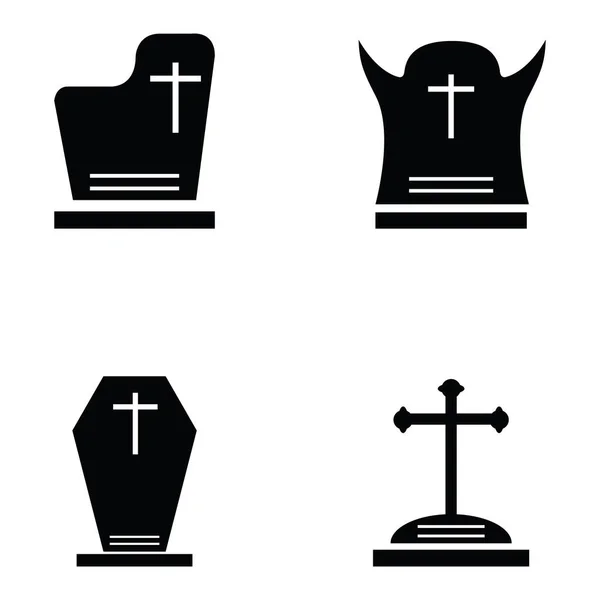 L'icona della tomba impostata — Vettoriale Stock