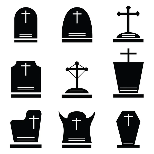 O conjunto de ícones da sepultura — Vetor de Stock