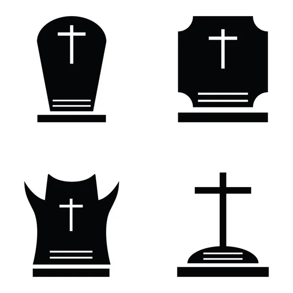O conjunto de ícones da sepultura — Vetor de Stock
