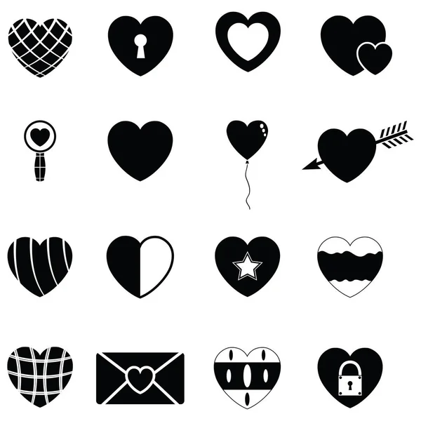 Набор значков сердца — стоковый вектор