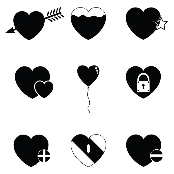 O conjunto de ícone do coração —  Vetores de Stock