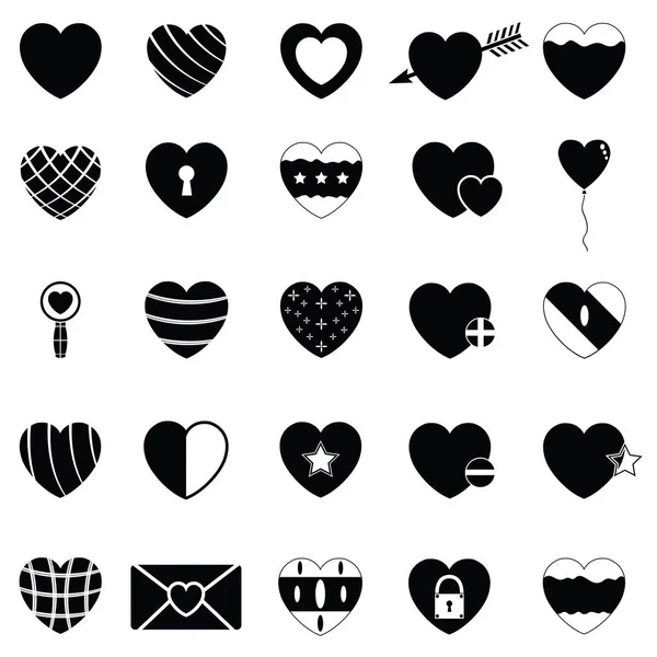 El conjunto de iconos corazón — Vector de stock