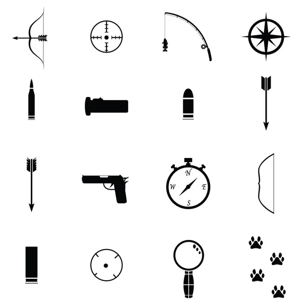El conjunto de iconos de caza — Vector de stock