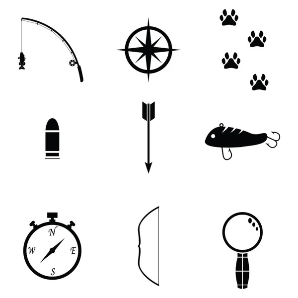 El conjunto de iconos de caza — Archivo Imágenes Vectoriales