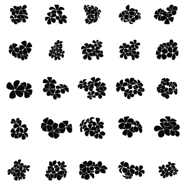 frangipani siluet seti