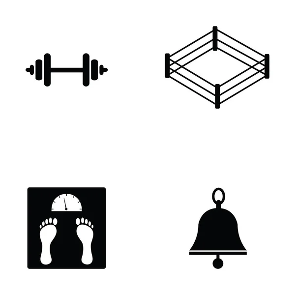 El conjunto de iconos de boxeo — Vector de stock