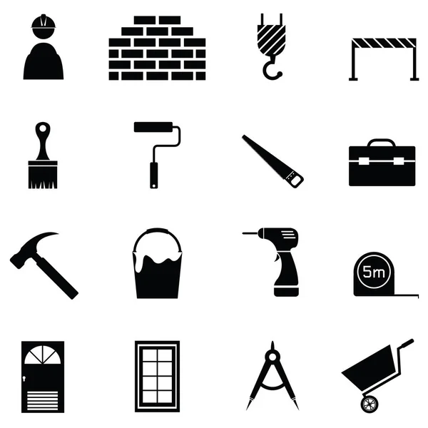 The builder icon set — Stock Vector