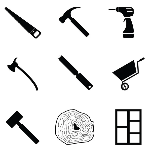 The carpenter icon set — Stock Vector