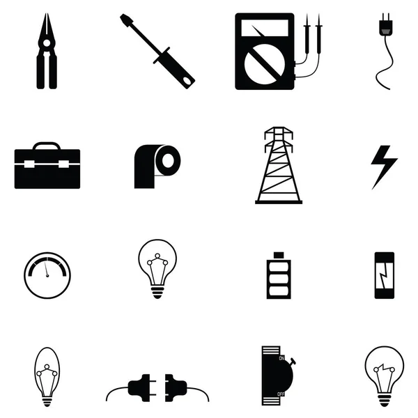 O conjunto de ícones eletricista — Vetor de Stock