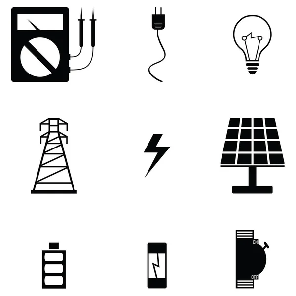 El conjunto de iconos del electricista — Vector de stock