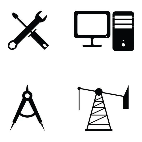 El conjunto de icono de ingeniería — Archivo Imágenes Vectoriales