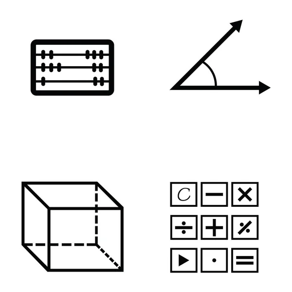 De pictogrammenset voor wiskunde — Stockvector