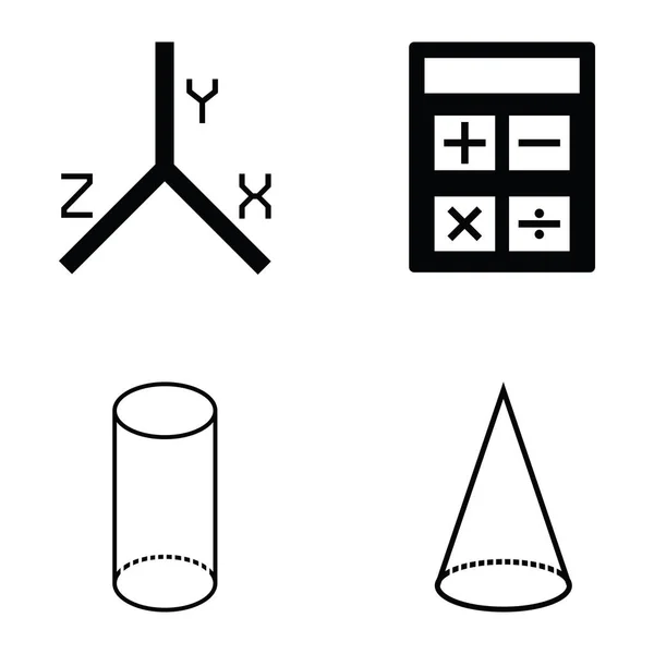 Набор значков математики — стоковый вектор
