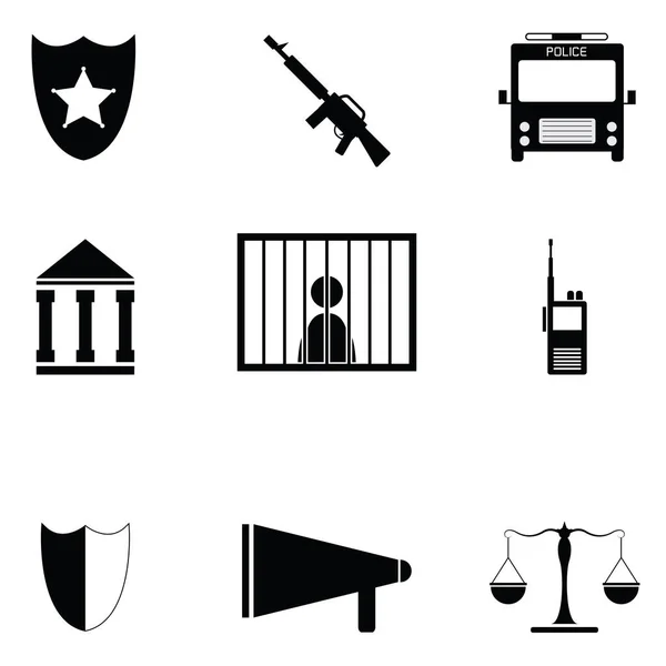 El conjunto de iconos de policía — Vector de stock