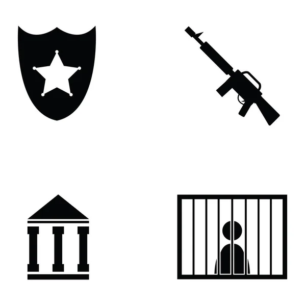 El conjunto de iconos de policía — Vector de stock