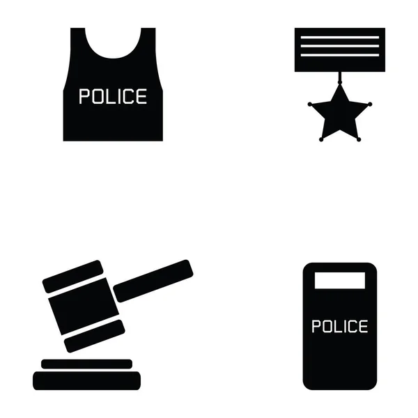 El conjunto de iconos de policía — Vector de stock