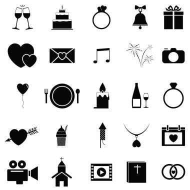 vektör düğün Icon set.