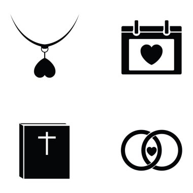 vektör düğün Icon set.